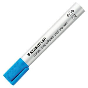 Staedtler Lumocolor 351 Pennarello per Lavagna - Punta Rotonda - Linea 2mm - Cappuccio con Clip - Colore Azzurro