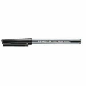 Staedtler Stick 430 Penna a sfera con cappuccio - Punta 0,35 mm - Inchiostro indelebile - Colore nero