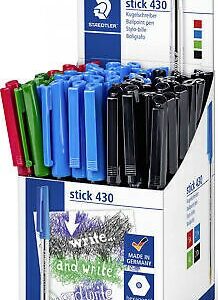 Staedtler Stick 430 Penne a Sfera - Punta 0,35 mm - Inchiostro Indelebile - Colori Assortiti 1 pezzo