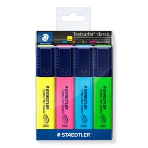 Staedtler Textsurfer classic 364 evidenziatore 4 pz Punta smussata Blu, Verde, Rosa, Giallo