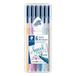 Staedtler Triplus Colour 323 Confezione da 6 pennarelli a punta fine - Linea di circa 1 mm - Inchiostri a base d acqua - Colori assortiti