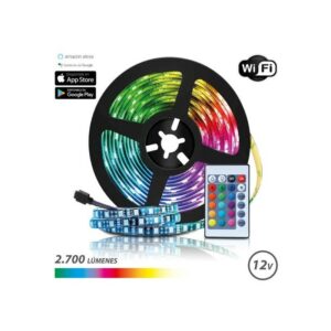 Striscia LED Elbat WiFi RGB 12V 2700lm - 30 Led al metro - Telecomando - Lunghezza 5m