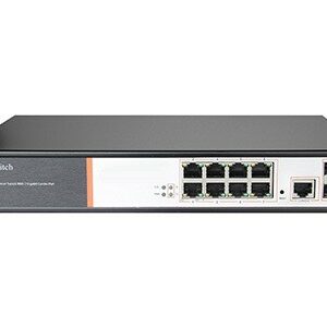 Switch Di Rete 8 Porte Gigabit Poe 150 Watt + 2 Porte Sfp E Una Porta Console Rj45 Layer 2