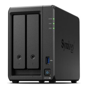 Server di archiviazione Synology DiskStation DS723+ NAS - Fino a 2 unità di archiviazione - Interfaccia supportata M.2, SATA III - Compatibile con 2,5, 3,5 - 2x RJ-45, 1x USB 3.2