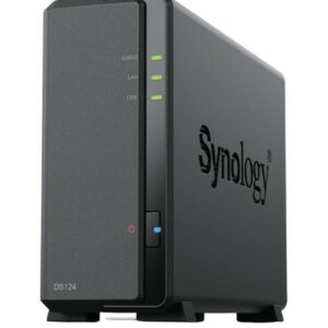 Synology Nas Tower 1Bay 2.5"/3.5" Ssd/Hdd Sata Max 12Tb, Cpu Quad-Core Realtek Rtd1619B Ram 1 Gb Ddr