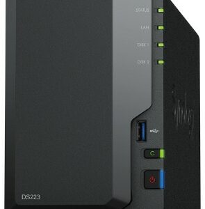 Synology Nas Tower 2Bay 2.5"/3.5" Hdd Sata Cpu Realtek Rtd1619B + 2Gb Ram Ddr4 + 2X Gigabit + X3 Usb