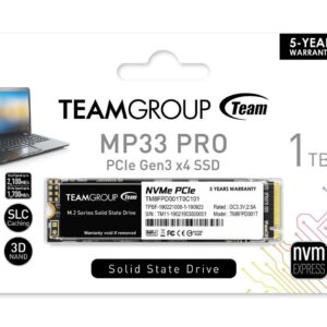 TEAM GROUP ELITE SOLID STATE DRIVE SSD 1TB MP33 M.2 NVMe PCIe 3.0 TM8FPD001T0C101