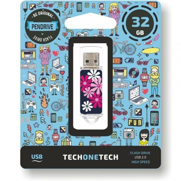 TECH1TECH TEC4017-32 unità flash USB 32 GB USB tipo A 2.0 Nero, Rosa, Bianco