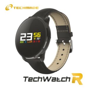 TECHMADE SMARTWATCH CON CINTURINO IN PELLE NERA TECHWATCHR1-BK