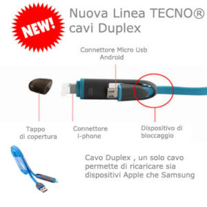 TECNO CAVO IBRIDO APPLE/MICRO USB TC-122