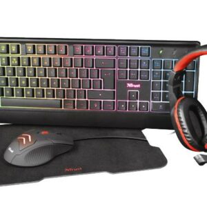 TRUST KIT GAMING TASTIERA + MOUSE + MOUSEPAD + CUFFIE ZIVA 24234