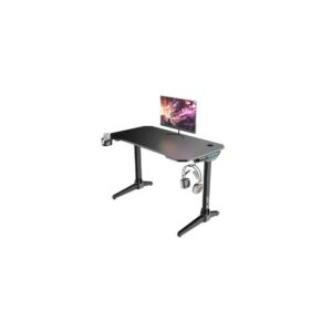 Tavolo da gioco Muvip PRO700 in fibra di carbonio - Illuminazione RGB - Ampia superficie 120x60x75cm - Portabicchieri - Gancio per cuffie - Vano portaoggetti