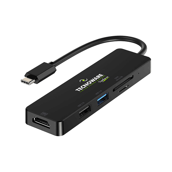 Tecnoware Hub Usb Type-C Hub 5 In 1 Adapter