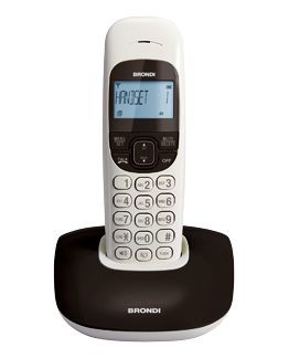 Telefono Cordless Brondi Nice Bicolore Nero/Bian Rubrica/Id Call