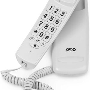 Telefono Fisso SPC Original Lite 2 - Senza Batterie - Senza Collegamento alla Luce - Indicatore Luminoso - 10 Memorie Indirette - Compatto e Leggero - Colore Bianco