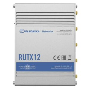 Teltonika RUTX12 router wireless Gigabit Ethernet Dual-band (2.4 GHz/5 GHz) 3G 4G Argento