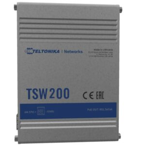 Teltonika TSW200 switch di rete Non gestito Gigabit Ethernet (10/100/1000) Supporto Power over Ethernet (PoE) Alluminio