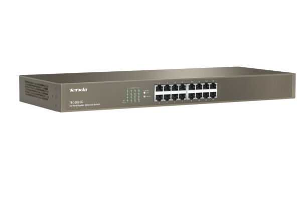 Tenda Switch 16 Porte Lan Gigabit, Ieee 802.3/U/X/Ab, Switching 32Gbps, Protezione Fulmini 6Kv