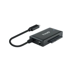 Tooq Adattatore USB 3.0 da USB-C a SATA per dischi rigidi da 2,5 e 3,5 con alimentatore - Colore nero