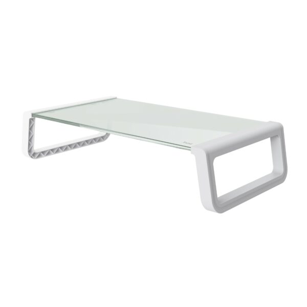 Trust 25351 supporto da tavolo per Tv a schermo piatto Trasparente, Bianco Scrivania