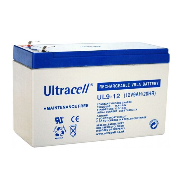 ULTRACELL BATTERIA AL PIOMBO 12V-9 AH FASTON (6.35MM) CP-BAT-0320