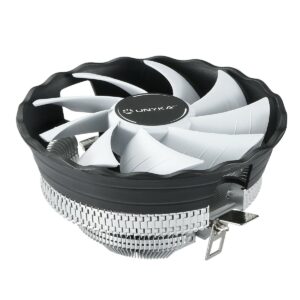 Unykach Jotun DF 120 Dissipatore di calore CPU compatto bianco 120 mm a basso profilo - Velocità massima. 1600 giri/min - Colore Bianco/Nero