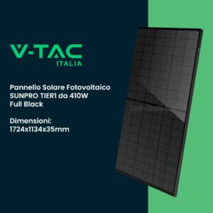 V-TAC Bancale 13kW (12.71 kW) con 31 Pannelli Solari Fotovoltaici Monocristallini 410W TIER1 Full Black 1724*1134*35mm (SKU 11912)