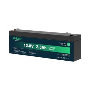 V-TAC Batteria al Litio 12.8V 2.3Ah per Allarmi, Videosorveglianza, UPS Terminali T2 178*35*60mm IP55