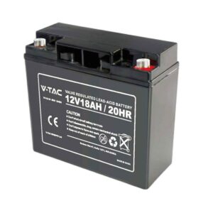 V-TAC Batteria al Piombo Acido 12V 18Ah per Allarmi, Videosorveglianza, UPS Terminali M5 180*77*168mm