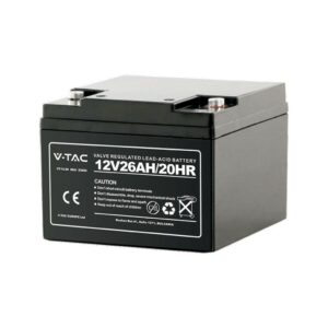 V-TAC Batteria al Piombo Acido 12V 26Ah per Allarmi, Videosorveglianza, UPS Terminali T1 175*165*127mm