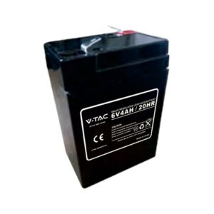 V-TAC Batteria al Piombo Acido 6V 4Ah per Allarmi, Videosorveglianza, UPS Terminali T1 70*47*101mm