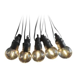 V-TAC Catenaria 12m con 10 Lampadine LED 0.5W con Pannello Solare e Telecomando 3000K IP44