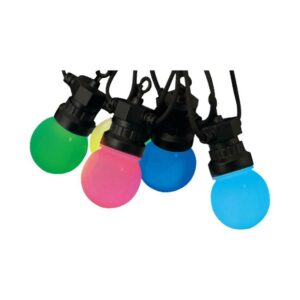 V-TAC Catenaria 13m con 15 Lampadine mini Globo LED 15*0.5W RGB con Telecomando e Adattatore IP44