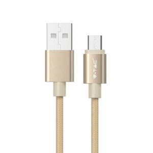 V-TAC Cavo da Micro-USB a USB-A 1m Ricarica Rapida 2.4A Platinum Series Cavo Antigroviglio in Corda Colore Oro