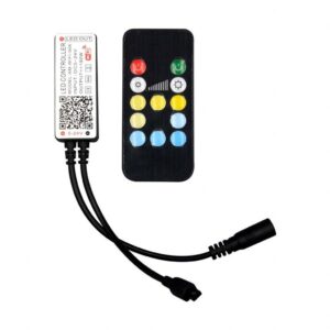 V-TAC Controller Wifi per Strip LED 12V/24V Dimmerabile con Telecomando 24 Tasti Compatibile con Amazon Alexa e Google Home