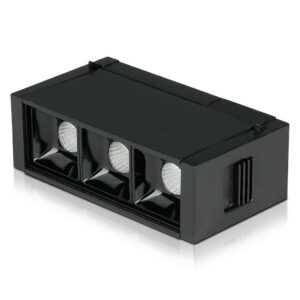 V-TAC Faretto LED SMD Lineare da Binario Magnetico 3W (3*1W) 24V UGR<19 Colore Nero 4000K IP20 CRI>90