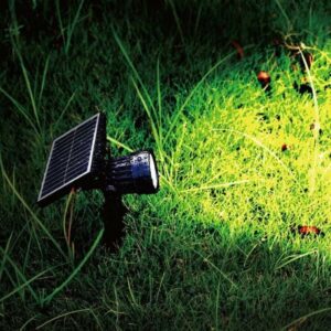 V-TAC Faretto LED da Giardino con Picchetto Colore Nero Con Pannello Solare 2W 3000K IP65