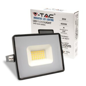 V-TAC Faro LED SMD 30W E-Series G2 Colore Nero 4000K IP65