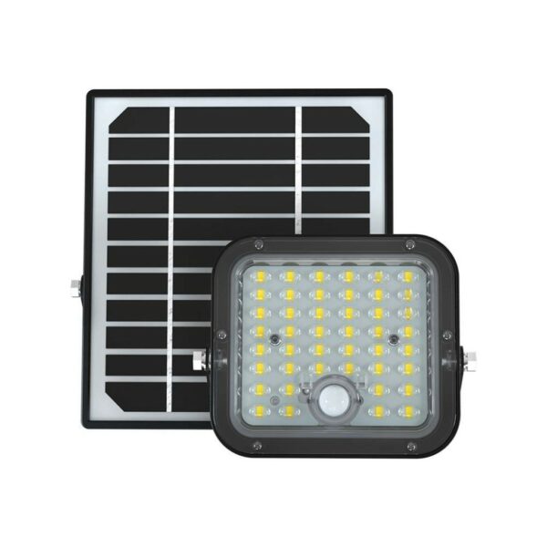 V-TAC Faro LED con Telecomando e Pannello Solare 10W Batteria LiFePo 3.7V Cavo da 3m Colore Nero 6000K