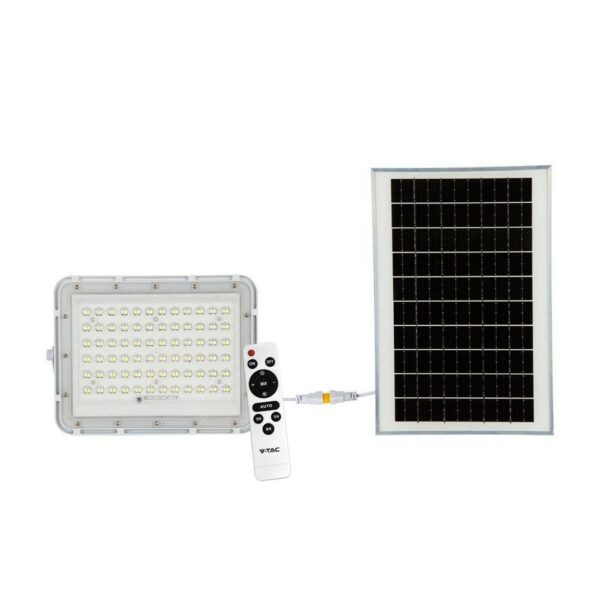 V-TAC Faro LED con Telecomando e Pannello Solare 15W Batteria sostituibile Cavo da 3m Colore Bianco 4000K