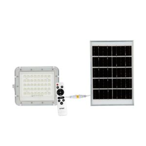 V-TAC Faro LED con Telecomando e Pannello Solare 6W Batteria sostituibile Cavo da 3m Colore Bianco 4000K