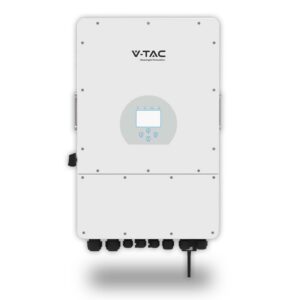 V-TAC Inverter Fotovoltaico Trifase Ibrido On-Grid/Off-Grid 10kW con Schermo LCD Touch a Colori e Smart Meter Integrato inclusi TA e WiFi Garanzia 5 Anni IP65