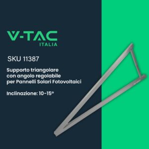 V-TAC Italia Kit Struttura in Alluminio per montaggio 10 Pannelli Fotovoltaici 35mm per installazione su Tetto Piano con Inclinazione Fissa