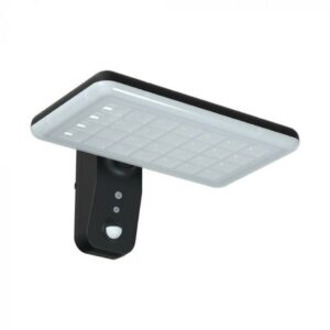 V-TAC Lampada LED Solare 15W da Muro Rettangolare con Batteria LiFePO4 3.2V Colore Nero CCT: 6000K+4000K IP65