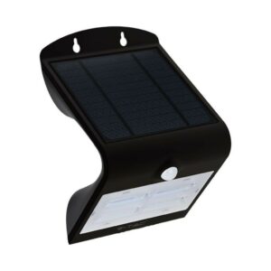 V-TAC Lampada LED Solare da Muro a Batteria 3W 130LM/W 30LED con Sensore PIR Colore Nero 3000K+4000K IP65