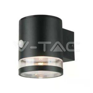 V-TAC Lampada LED da Giardino Cilindrica con Pannello solare e Sensore di Movimento a Microonde 1W Corpo Nero 121*90*112.5mm 3000K IP44