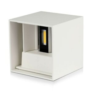 V-TAC Lampada LED da Muro Quadrata Doppio LED COB 11W Colore Bianco Satinato Fascio Luminoso Regolabile 3000K IP65