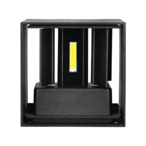 V-TAC Lampada LED da Muro Quadrata Doppio LED COB 11W Colore Nero Satinato Fascio Luminoso Regolabile 4000K IP65