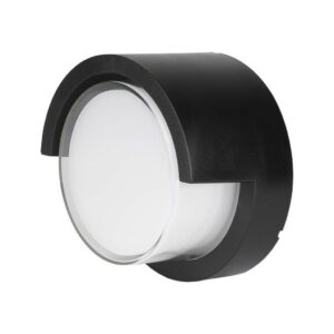 V-TAC Lampada LED da Muro Rotonda 12W con Diffusore Semicoperto Colore Nero 4000K IP65