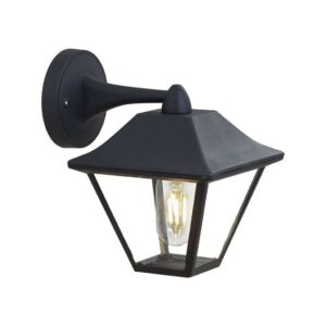 V-TAC Lampada LED da Muro a Lanterna in Vetro con Portalampada E27 Colore Nero Opaco IP44